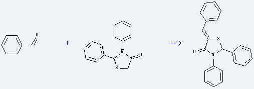 4-Thiazolidinone,2,3-diphenyl- is used to produce 5-benzylidene-2,3-diphenyl-thiazolidin-4-one by reaction with benzaldehyde.